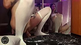 Cute Petite Brunette Toys Small Tits Pussy with Dildo Solo