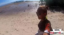 Hey Check Petite Thai Amateur Getting Wrecked by Huge Cock on Beach