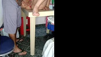 fat teen gets assfucked bent over in homemade reality video with shaved pussy and anal