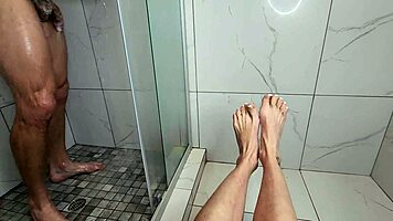 young milf teases big cock with feet before riding