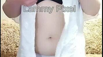 Horny Brunette Lammy Pixel Stripteases And Shows Off Her Gorgeous Big Ass In Lingerie