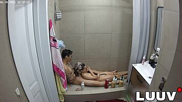 Luuv Xanar Pounds Grossy's Great Tits in Hot Shower