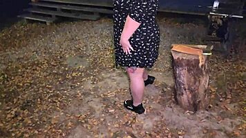 Fucked Obedient Fat Girl in Mouth Tight Huge Ass on Village Swings Cum on Big Tits