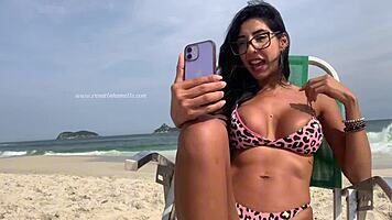 wanna see hot latina take monster bbc pounding right on public beach?